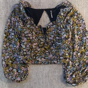 Free People Multicolor Floral Long Sleeve Blouse